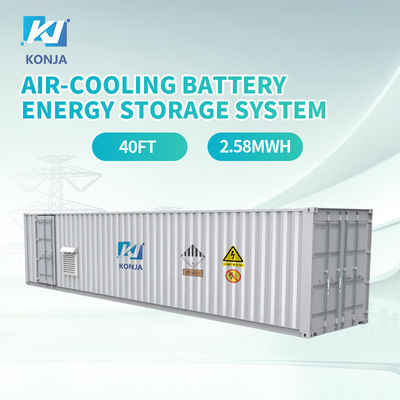 Un bon prix. Système de refroidissement par air KonJa ESS 40FT 2.58MWh 768Vdc batterie à cycle profond Système de stockage d'énergie 400Vac batterie de conteneur en ligne