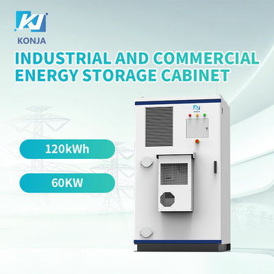 Un bon prix. KonJa tout en un 120kWh 60kw Armoire de stockage d'énergie Armoire de stockage de batterie solaire extérieure en ligne